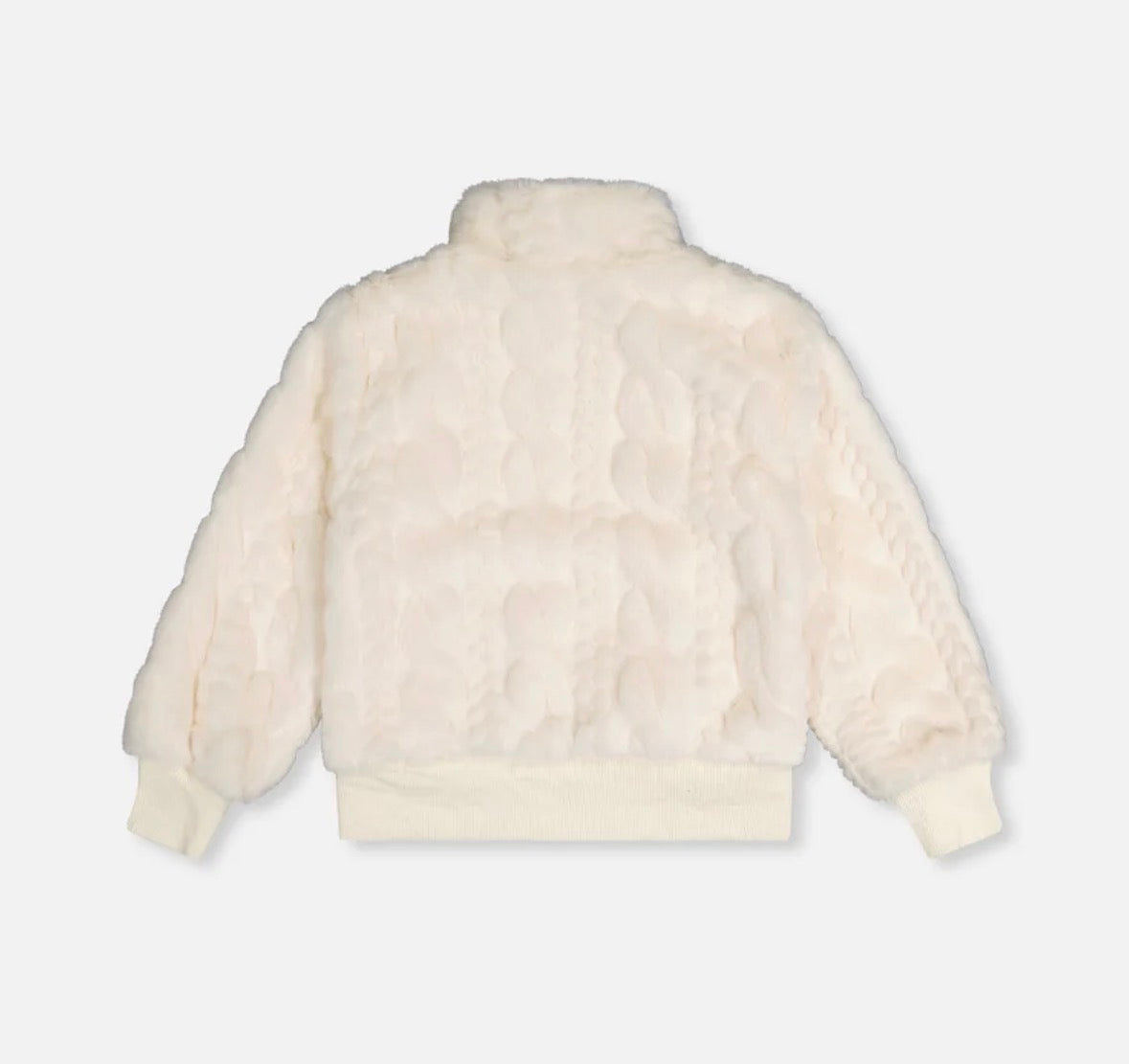 Beige Faux Fur Jacquard Jacket