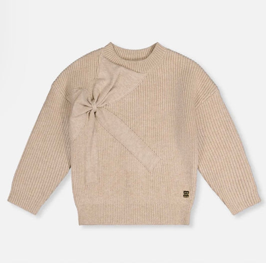 Beige Sweater w/ Bow