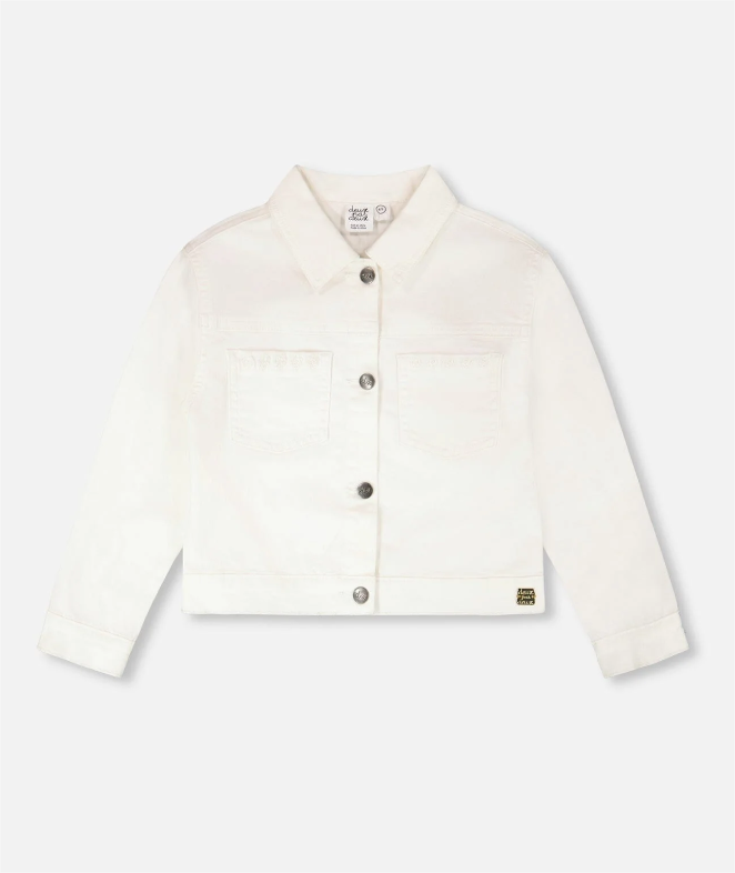 White Denim Jacket W/ Embroidery