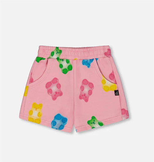 Pink Multicolored Gummies Shorts