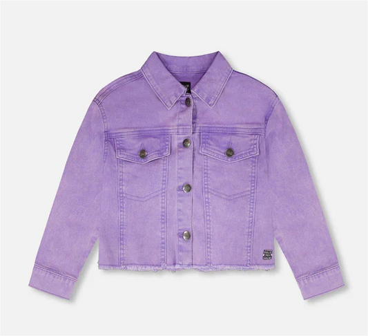 Violet Denim Jacket W/ Embroidery