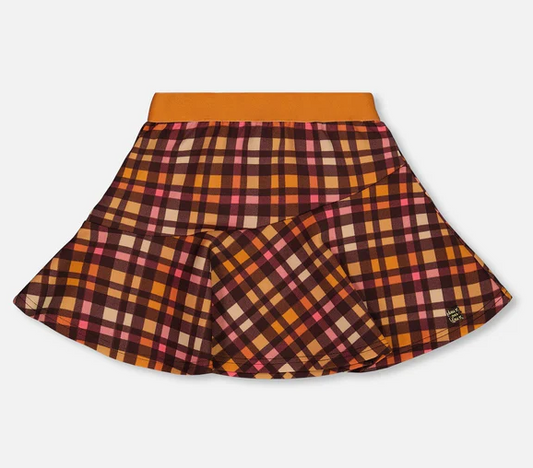 Magenta & Brown Milano Plaid Skirt