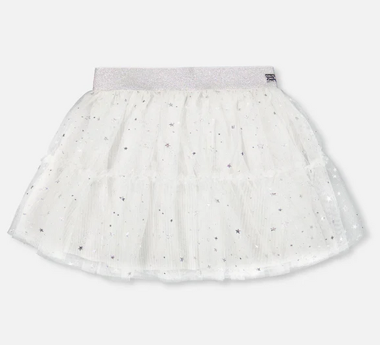White Glittering Tulle Skirt