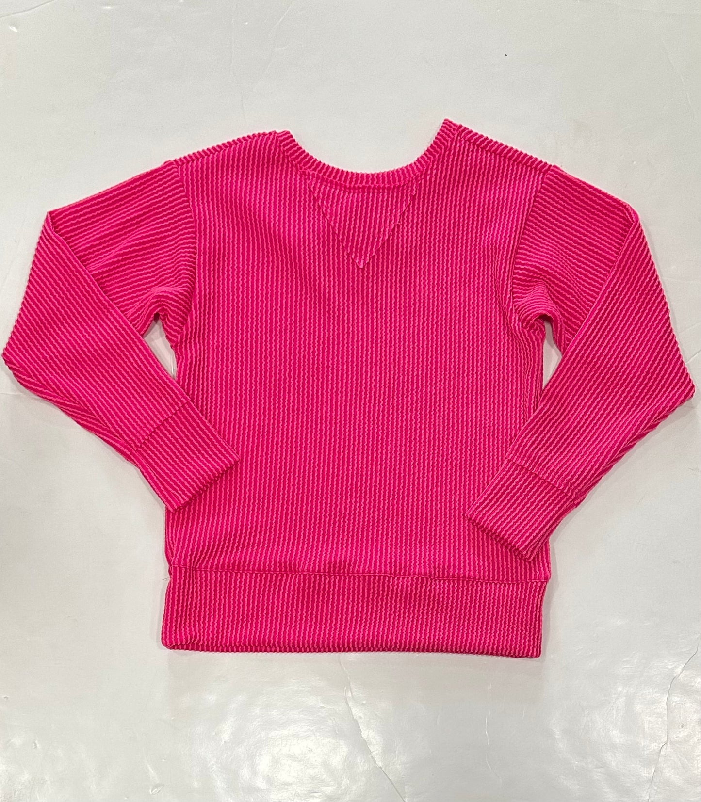 Magenta Jacquard Rib L/S top