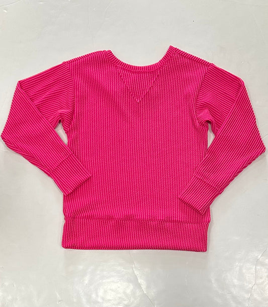 Magenta Jacquard Rib L/S top