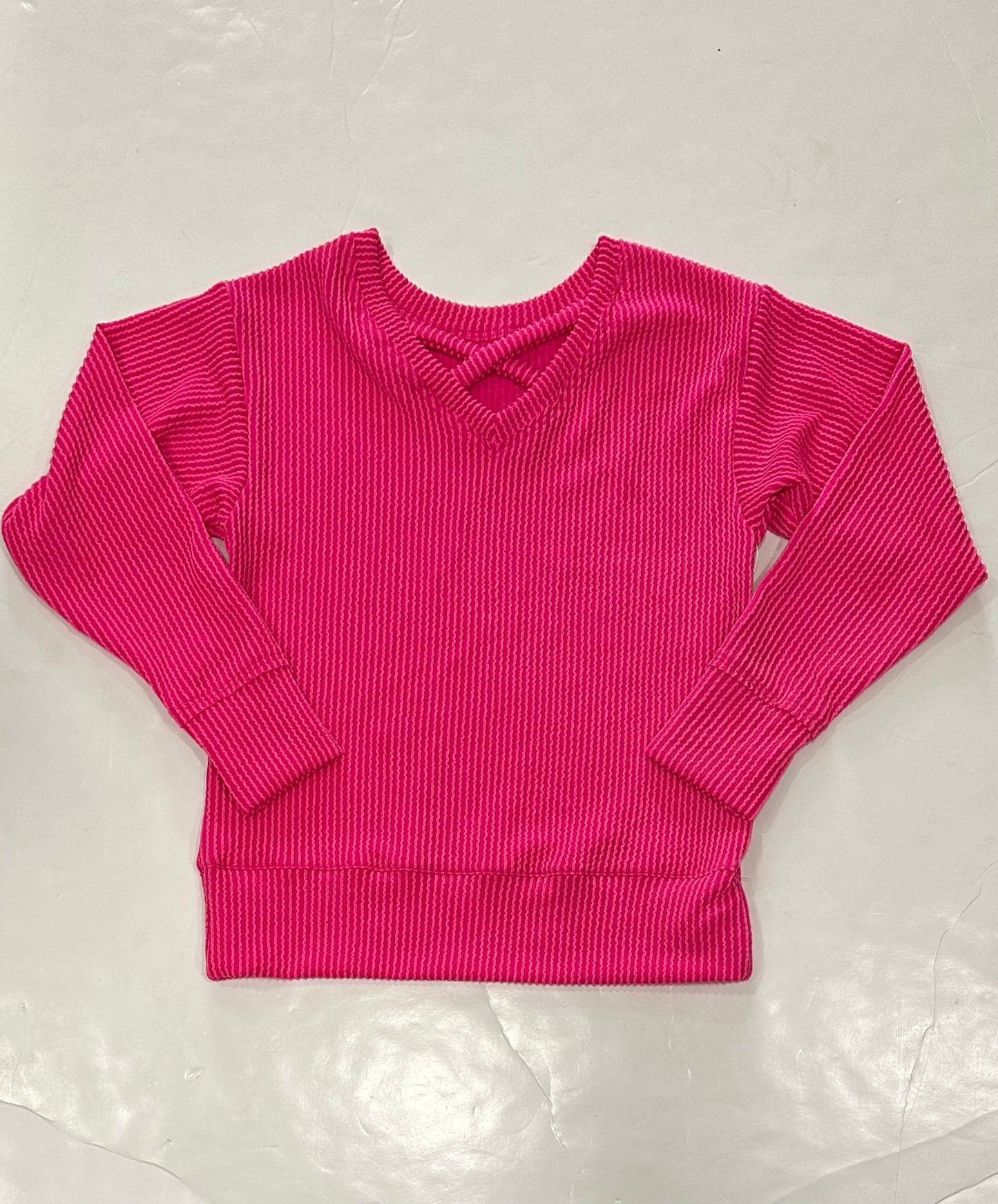 Magenta Jacquard Rib L/S top