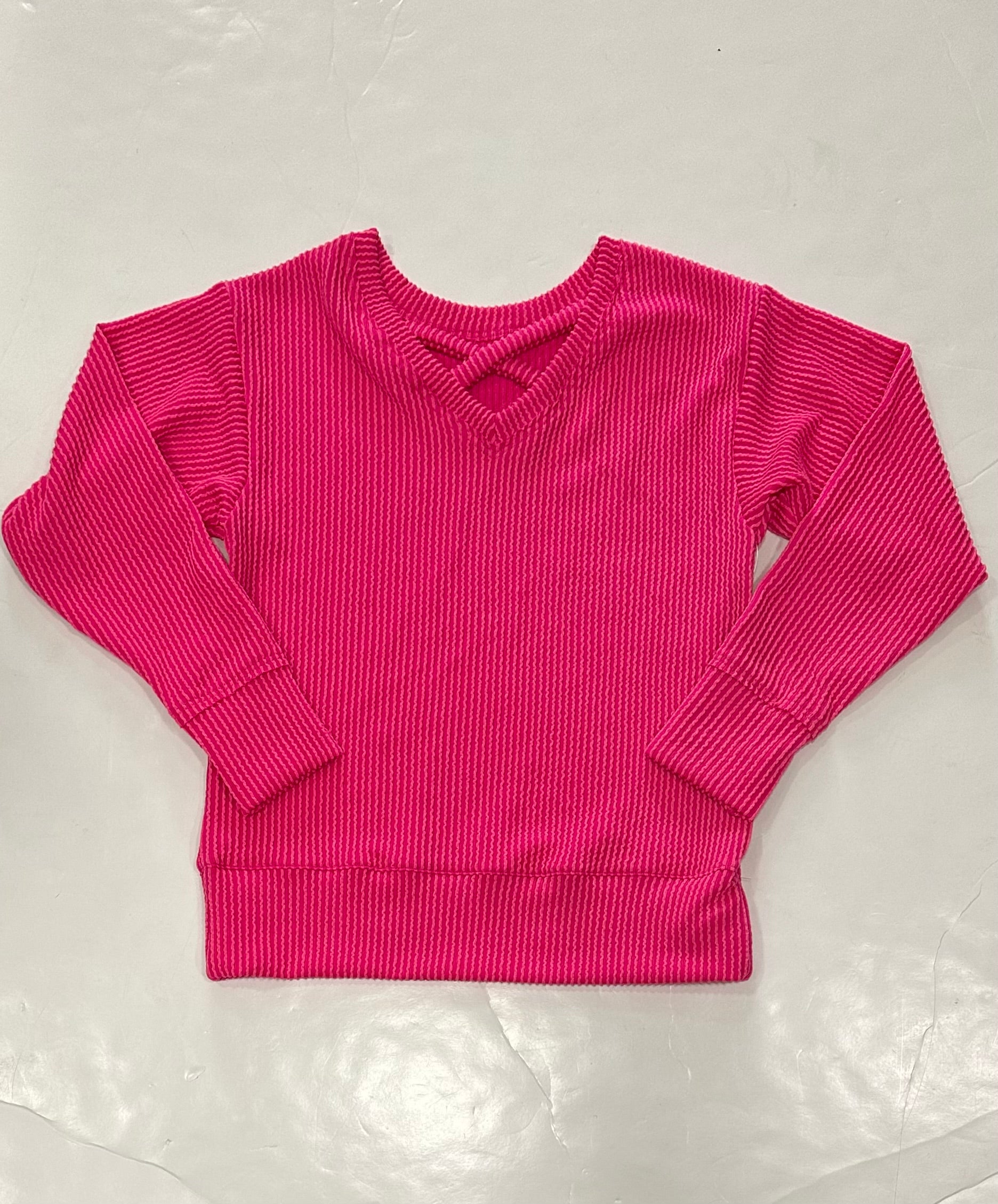 Magenta Jacquard Rib L/S top