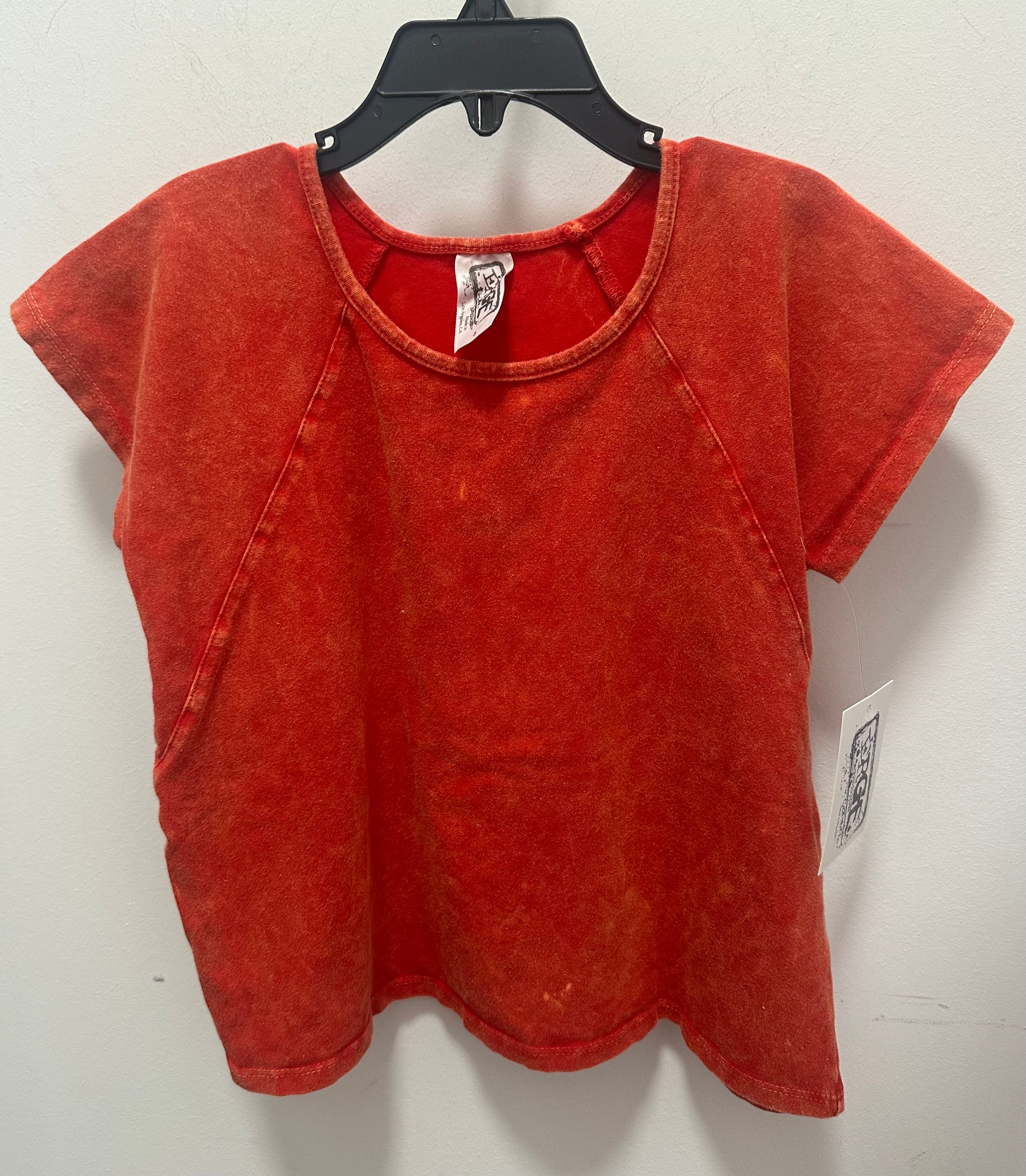 Red Orange top Vintage Washed