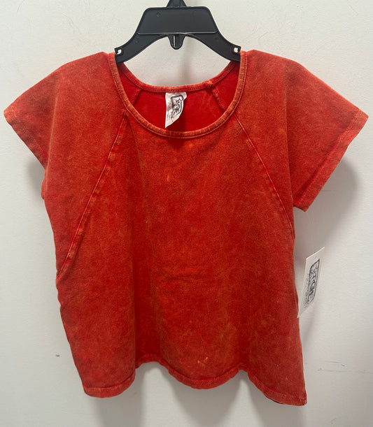 Red Orange top Vintage Washed