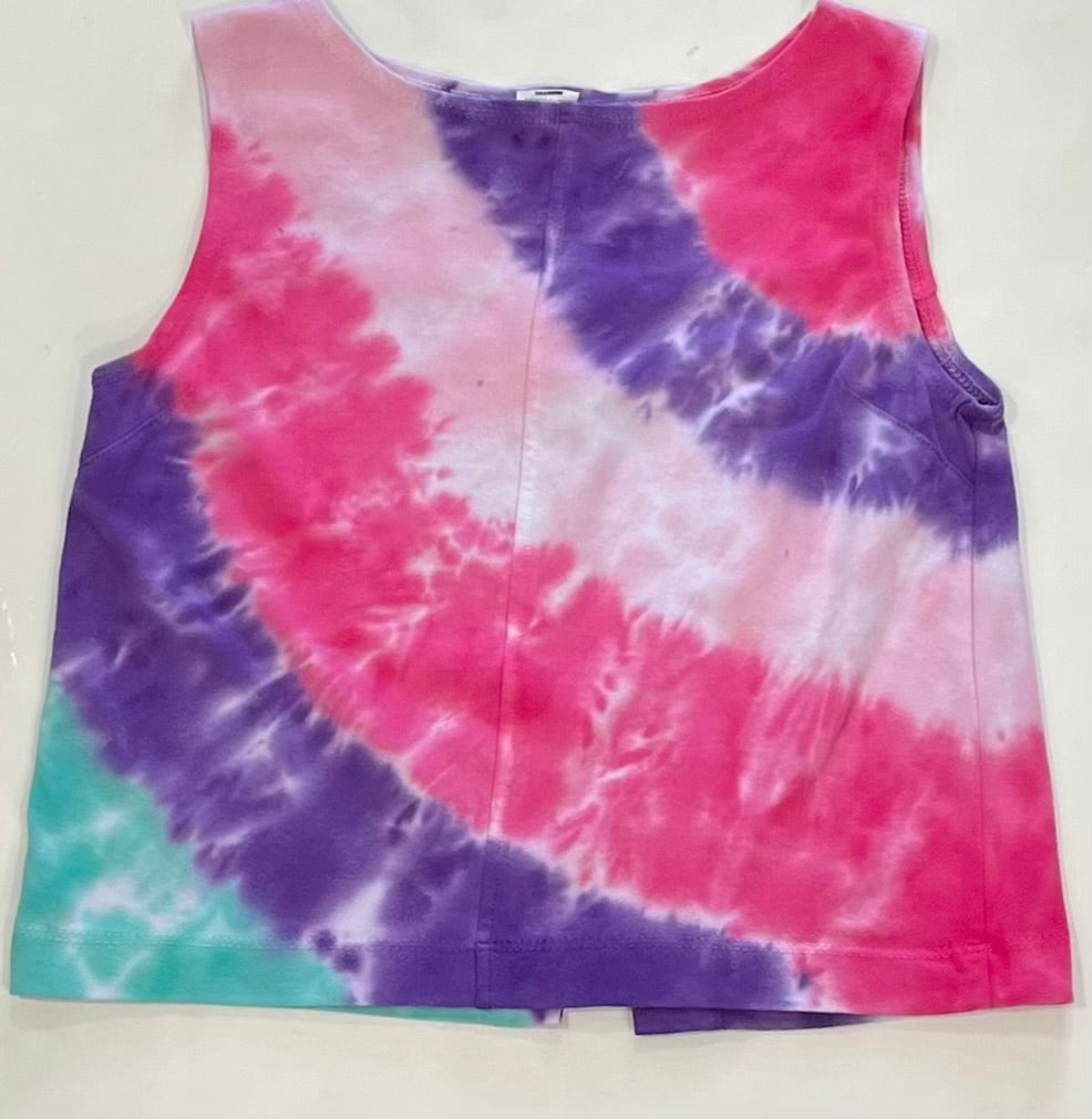 Multi Color Split Back Top