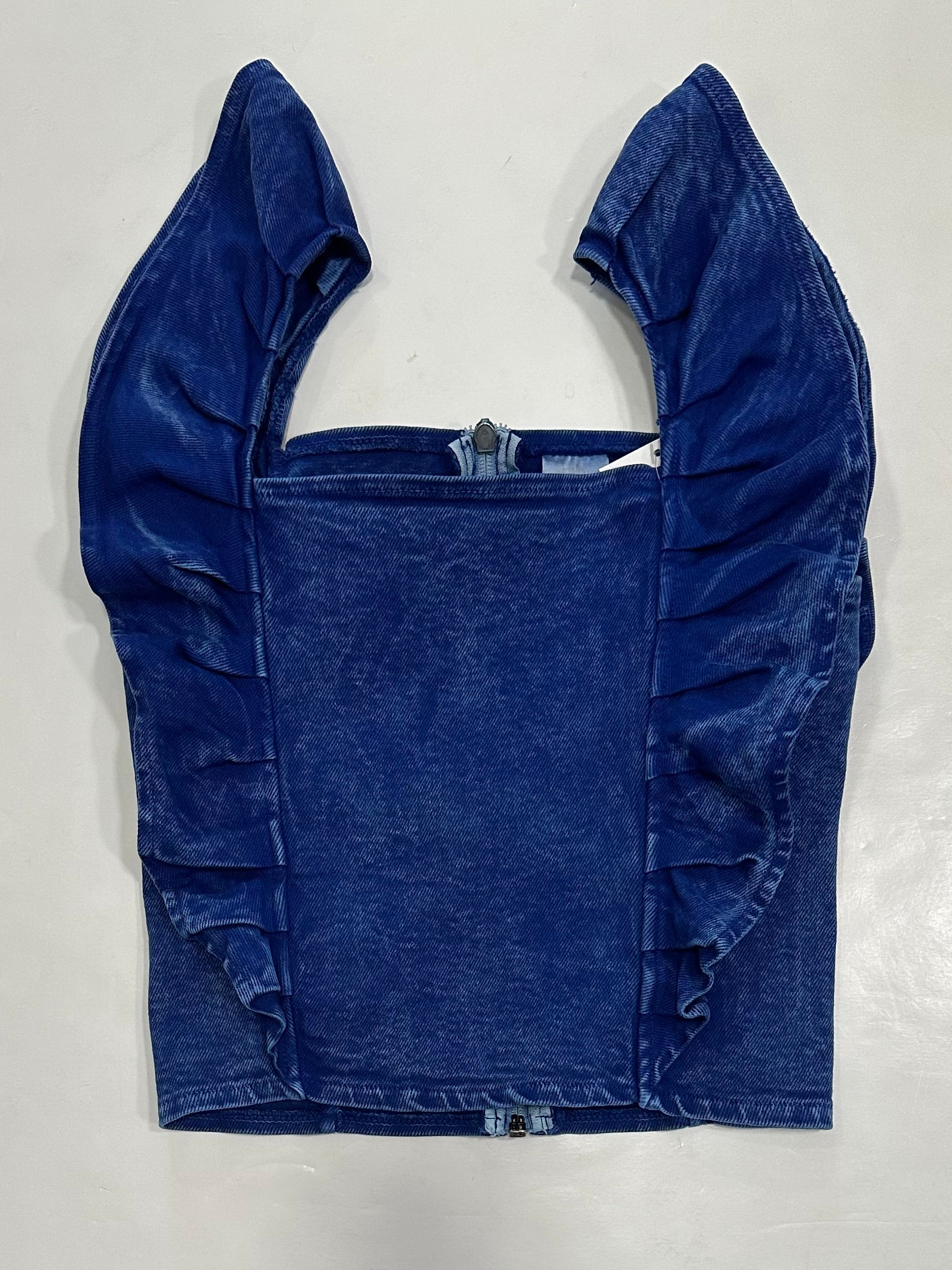 Royal Denim Ruffle Tank