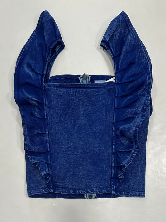 Royal Denim Ruffle Tank