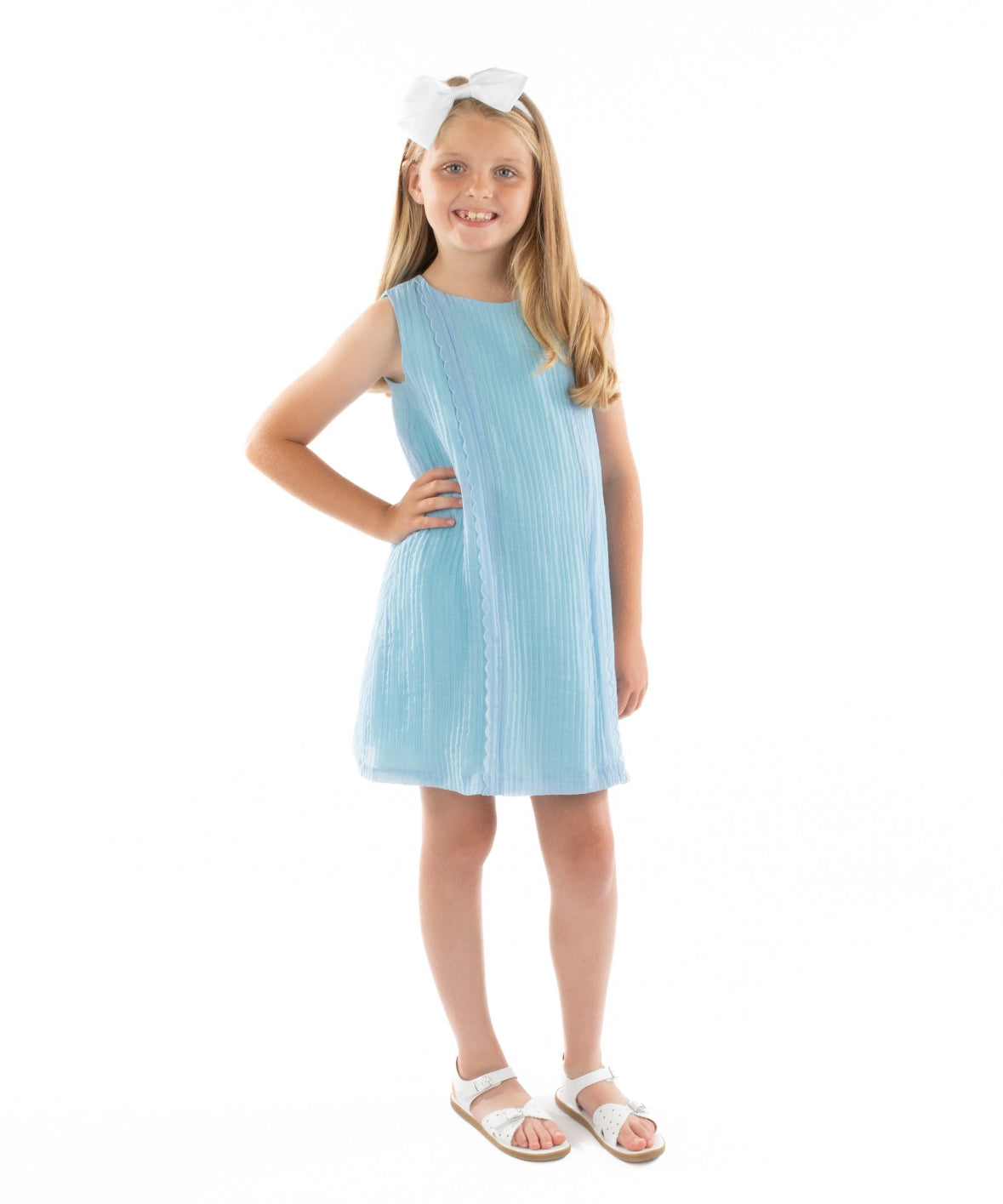 Blue Grace Belted Dress