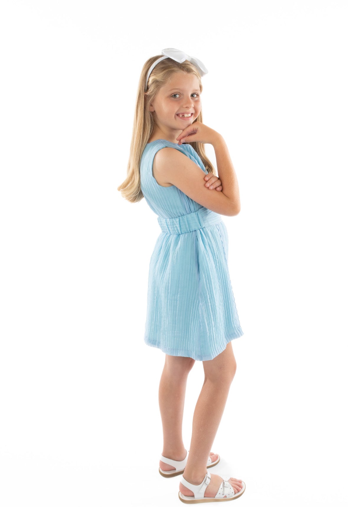 Blue Grace Belted Dress