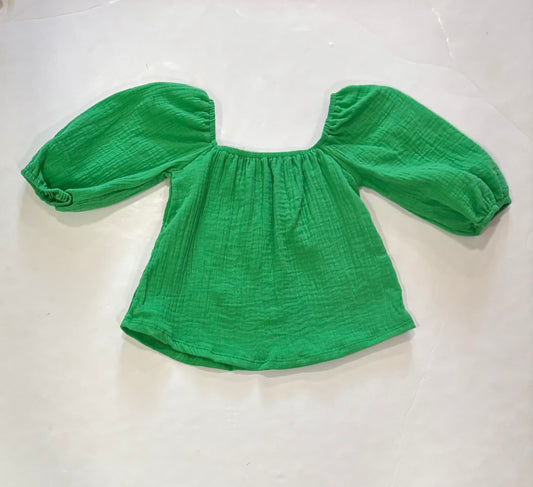 Kelly Green Balloon Sleeve Top