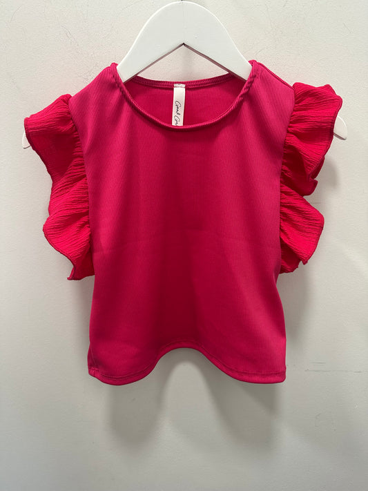 Hot Pink Ribbed Knit Top