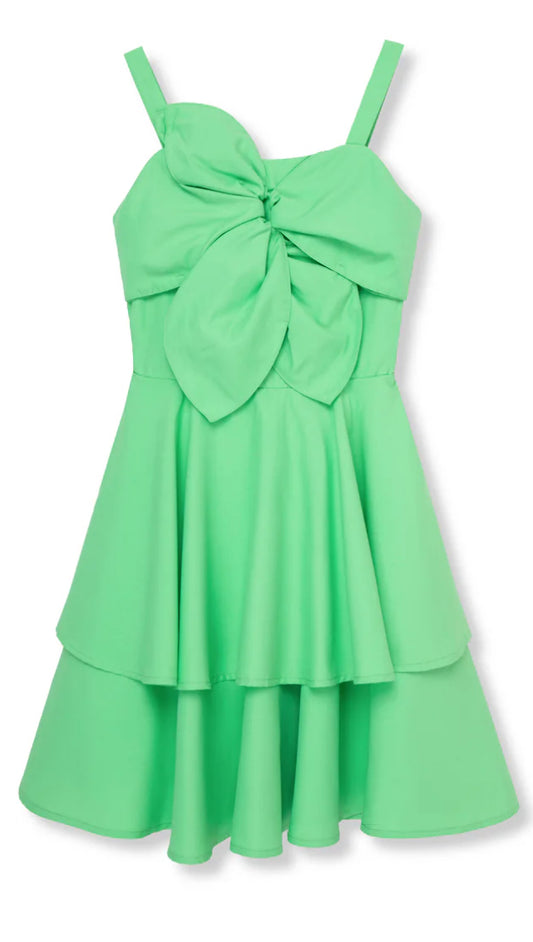 Green Ruffle 3D Floral Dress