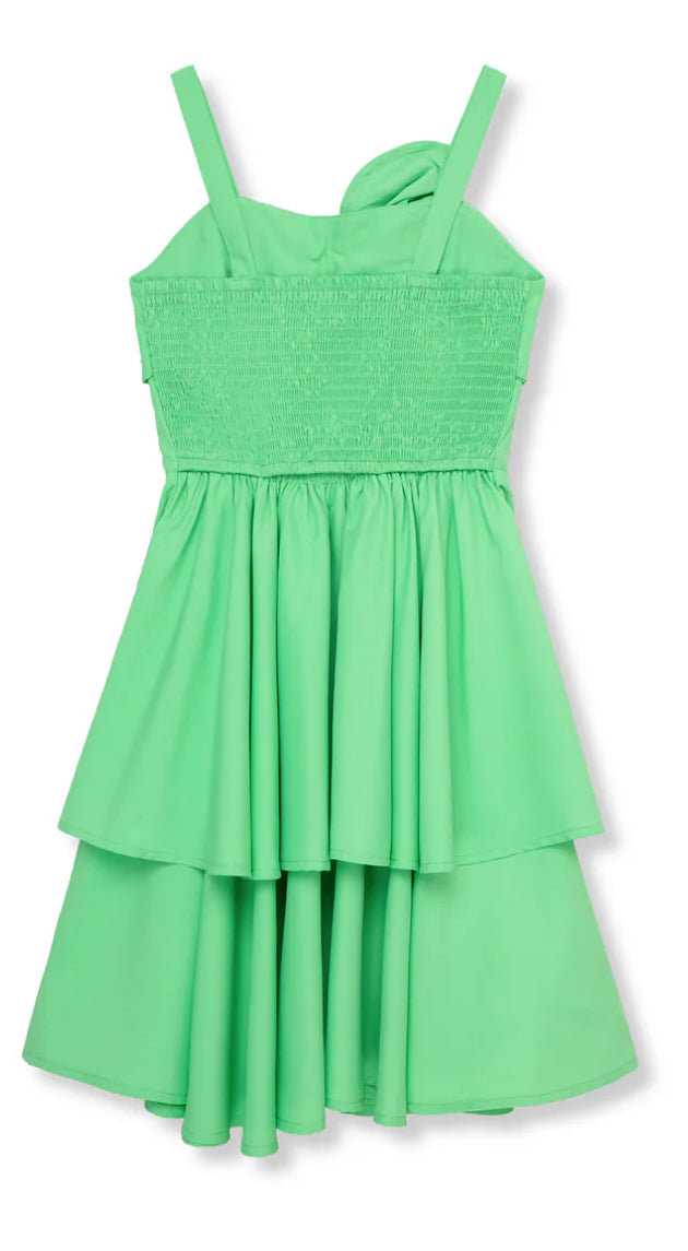 Green Ruffle 3D Floral Dress