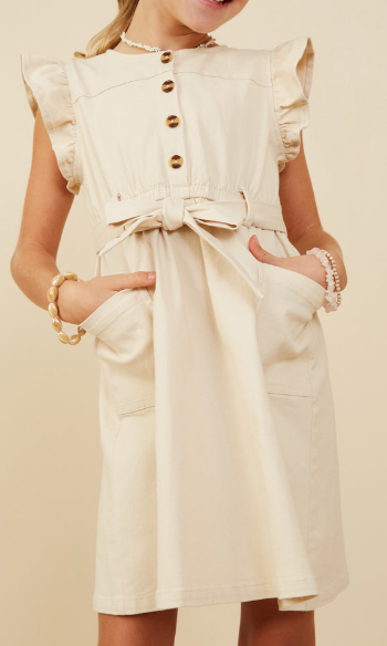 Ivory Belted Dress