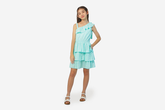 Aqua Sliver Stripe Dress