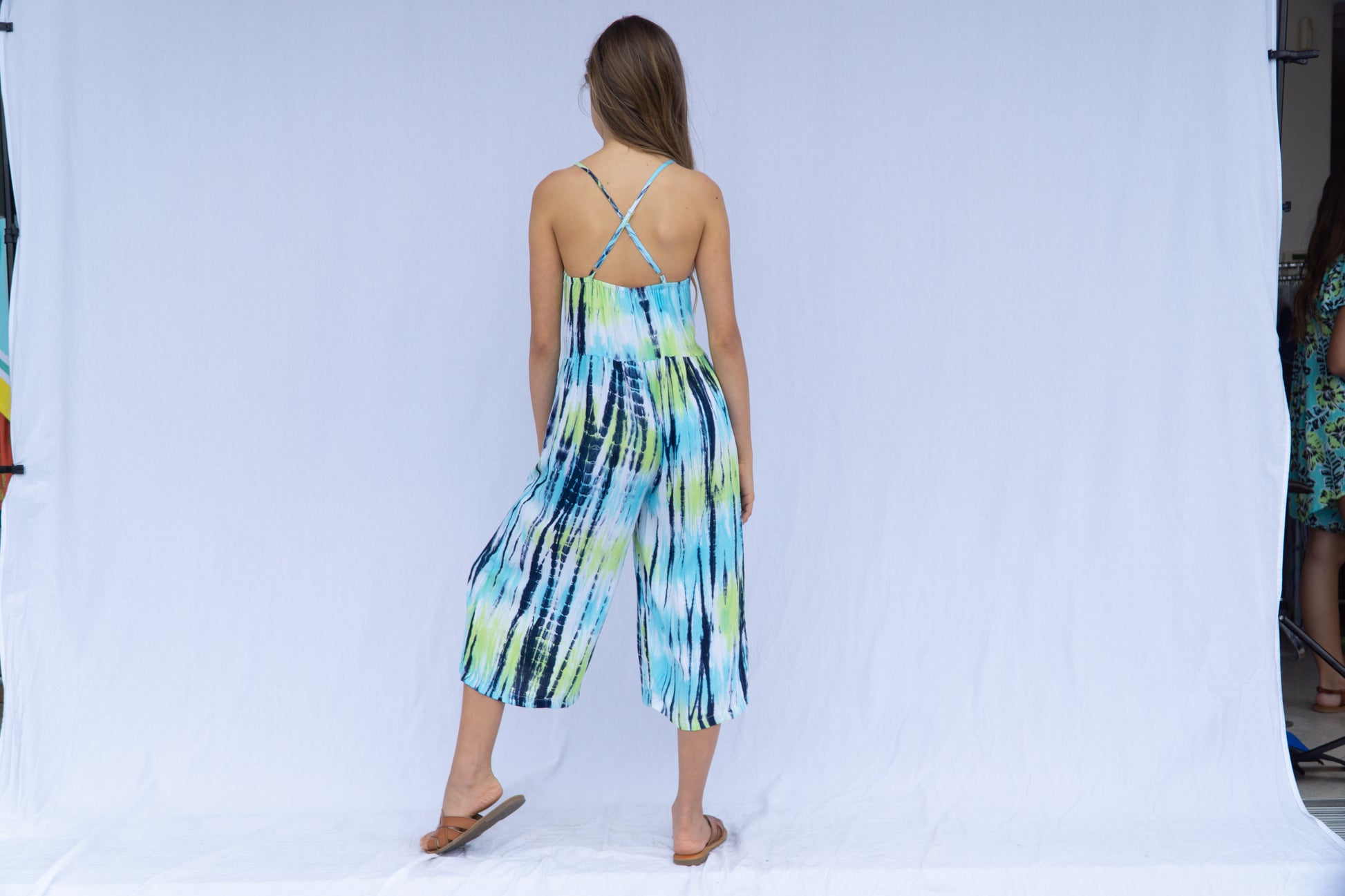 Lime & Blue Tie Dye Jumpsuit