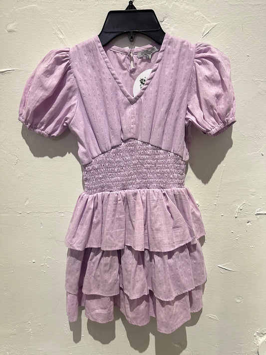 Lilac Sliver Smocked Waist Dress