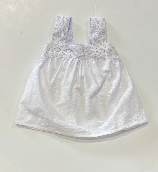 White Embroidery Darling Tank