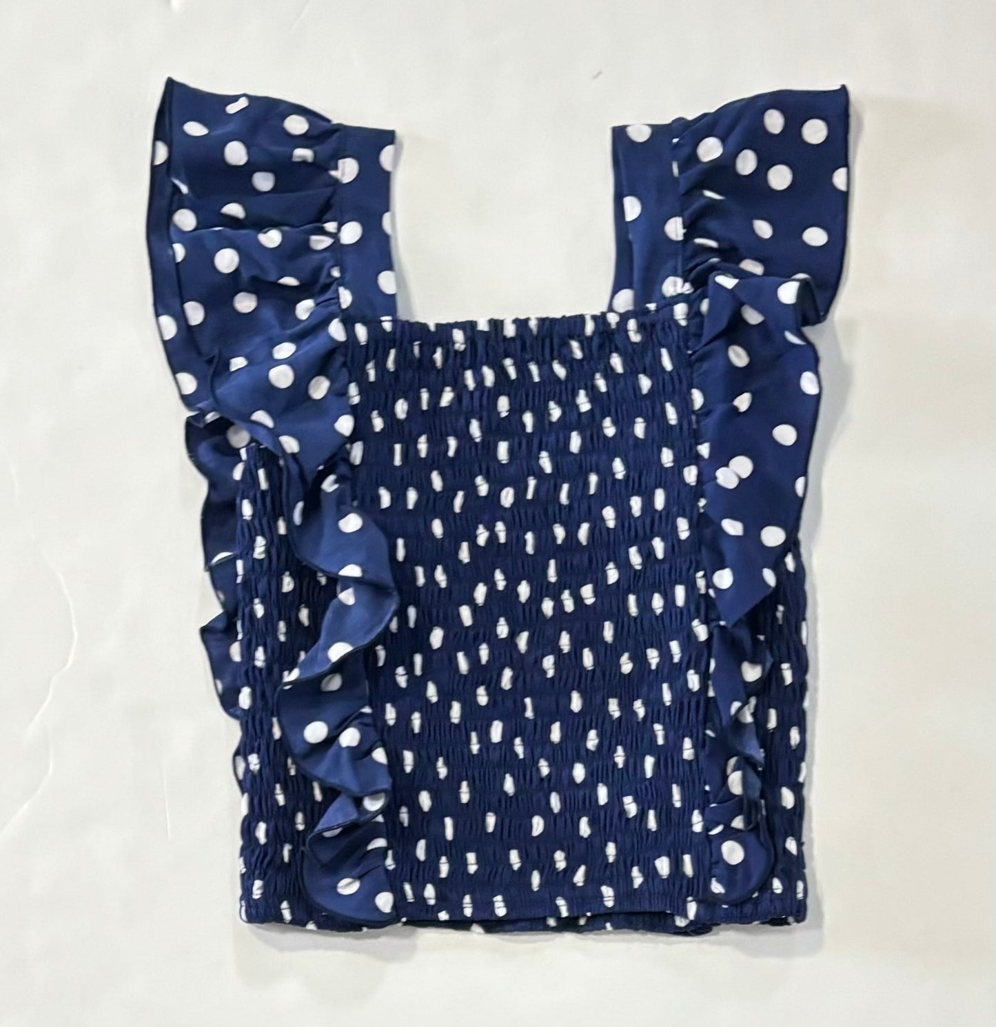 Navy Polka Dot Top