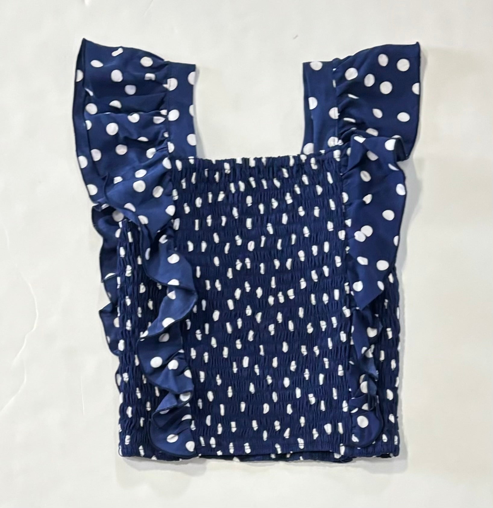 Navy Polka Dot Top