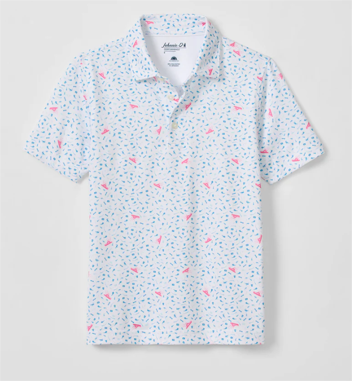 White JO Angler Polo