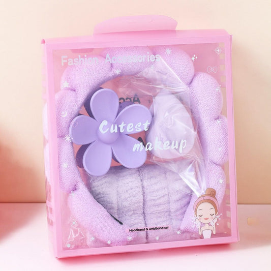 Purple Headband & Wristband Set