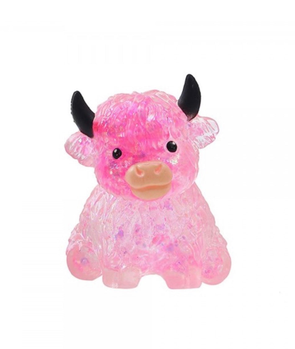 Pink Glitter Cow Squishy