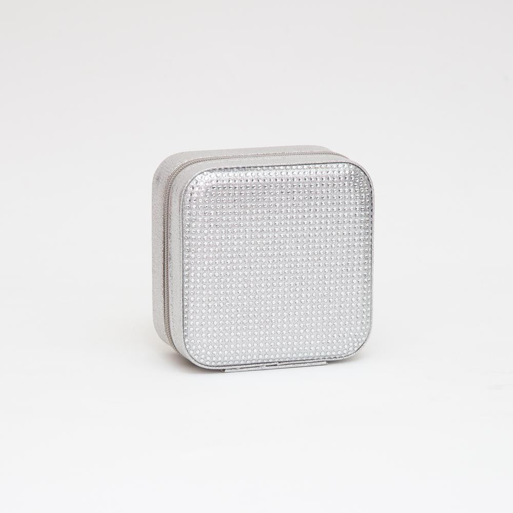 Sliver Rhinestone Studded Jewelry Box