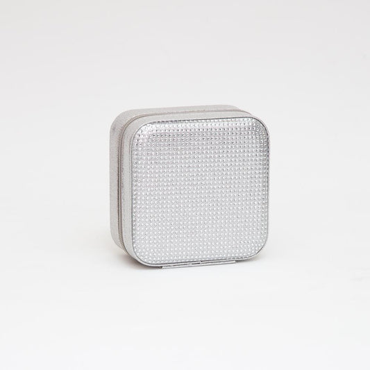 Sliver Rhinestone Studded Jewelry Box