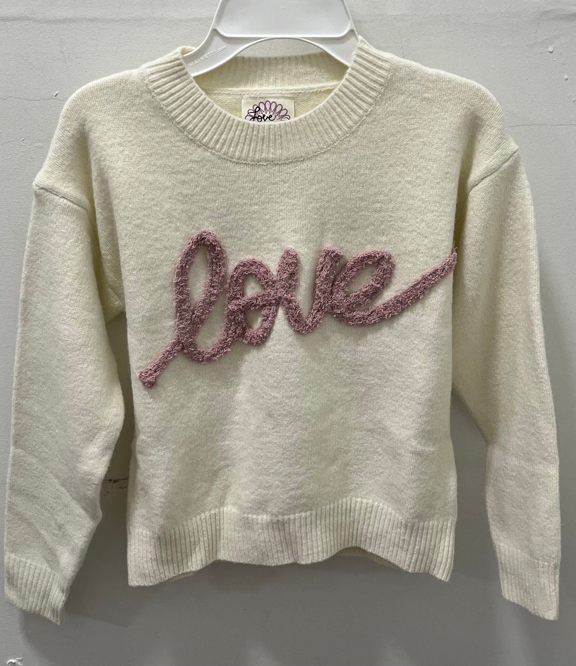 Ivory/Mauve Love Sweater