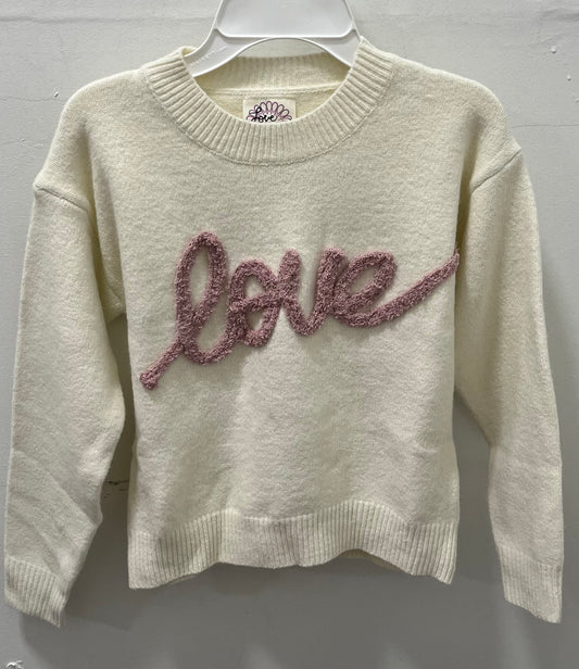 Ivory/Mauve Love Sweater