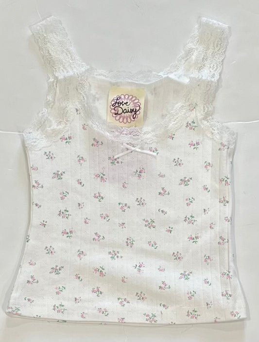Ivory Pink Floral Tank