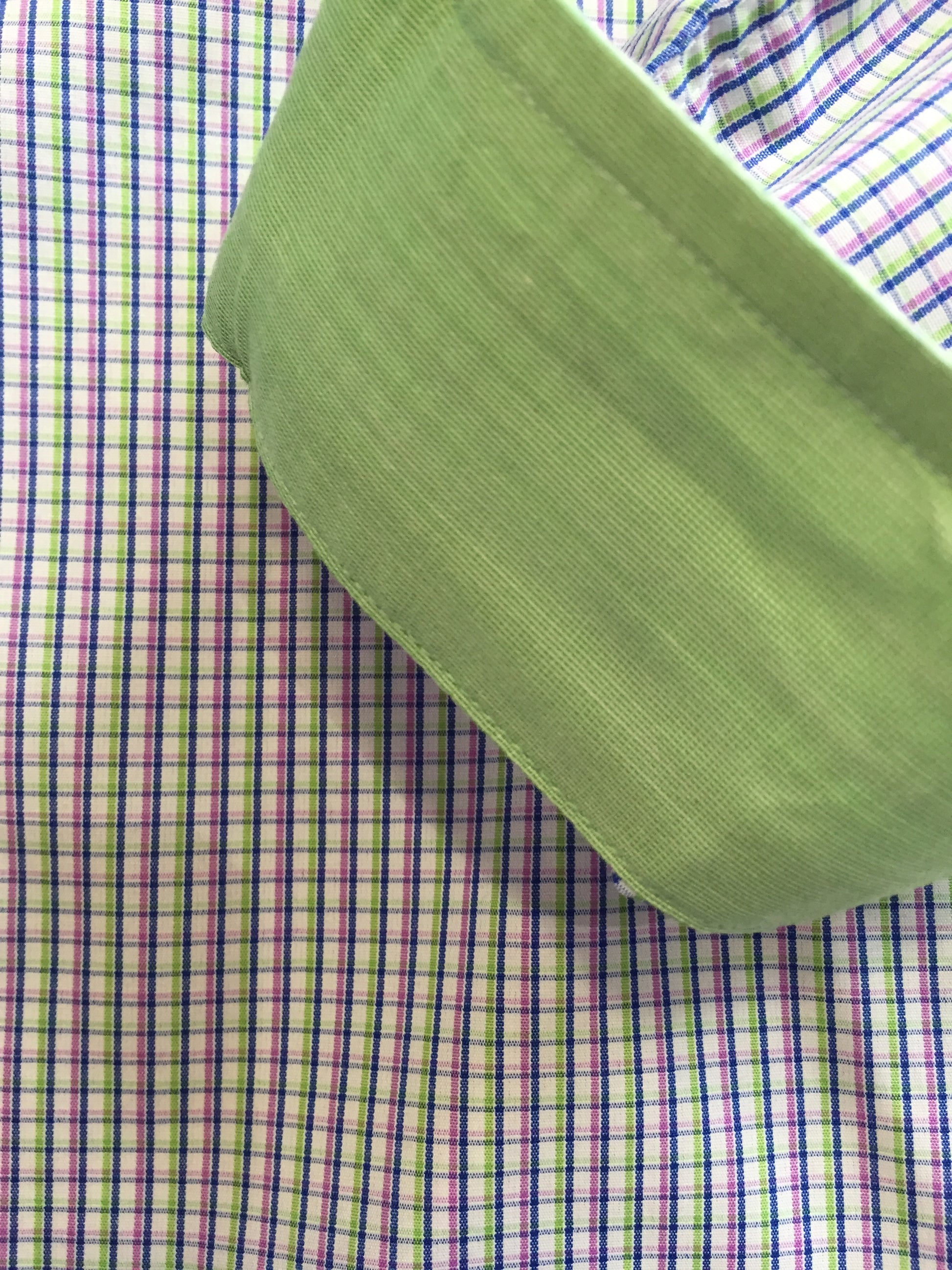 L/S Plaid Dress Shirt Blue/Lime/Lilac