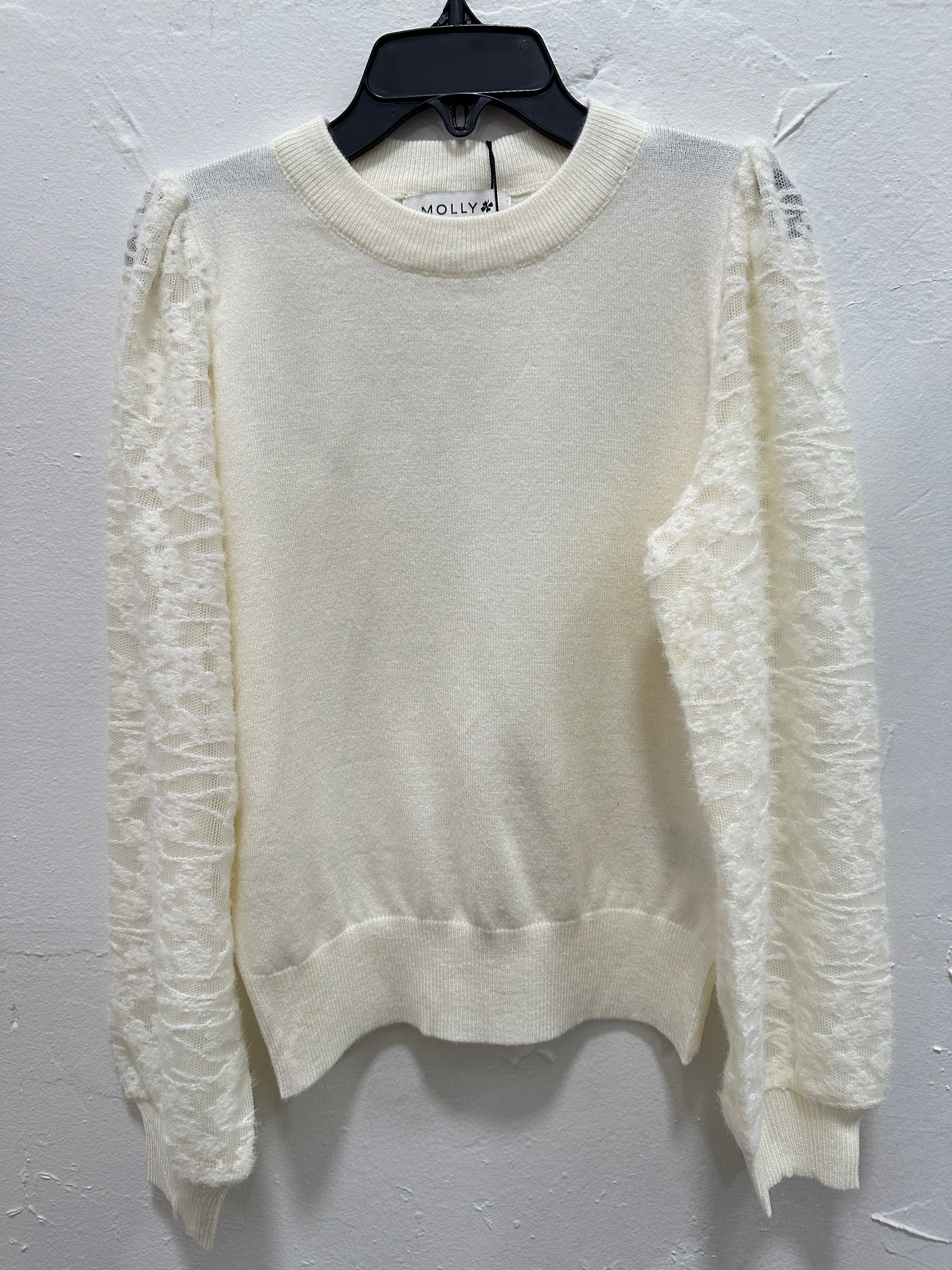 Off White Floral Lace Sweater