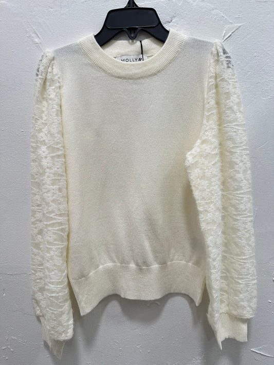 Off White Floral Lace Sweater