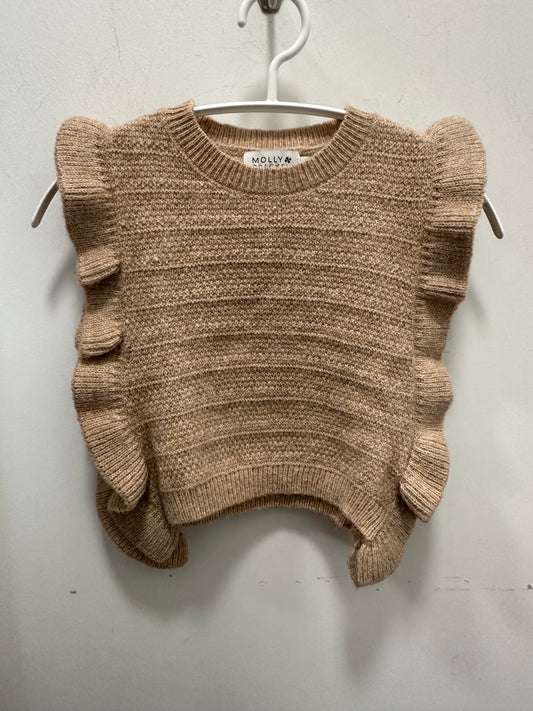 Beige Knitted Sleeveless Sweater