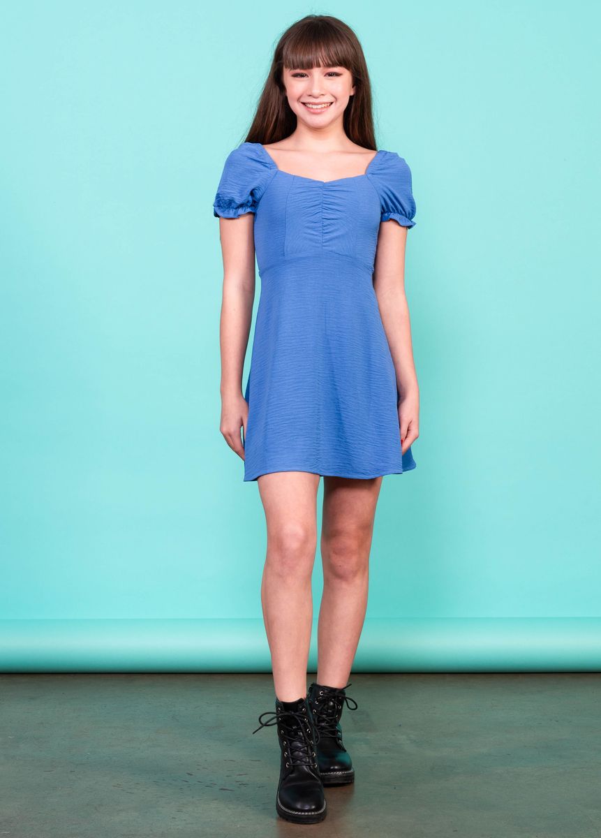 Blue Tate Ruched Front Dress