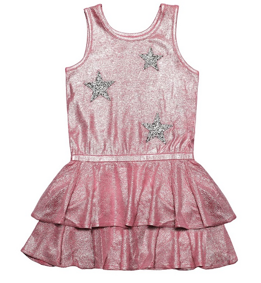 Pink Tiered Dress w/Stars