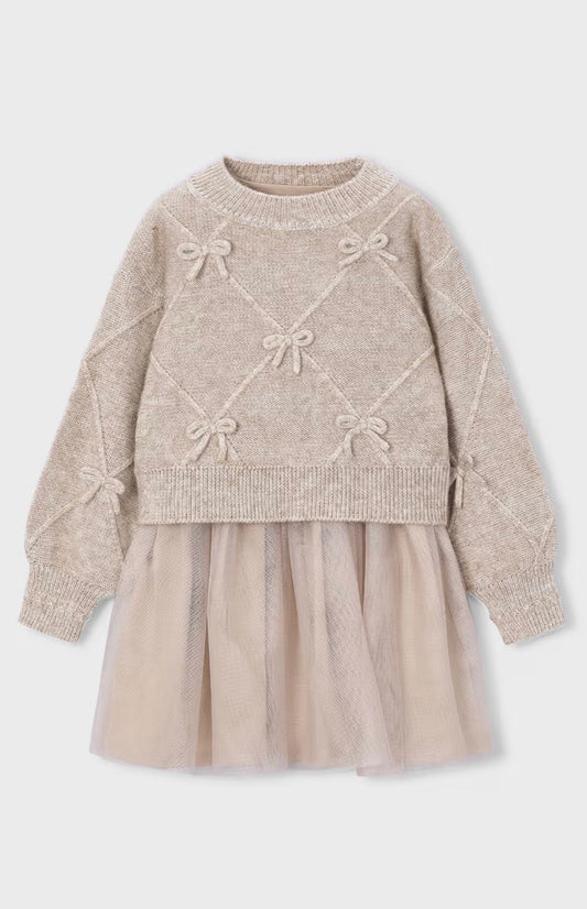 Sweater Knit Dress W/ Bows