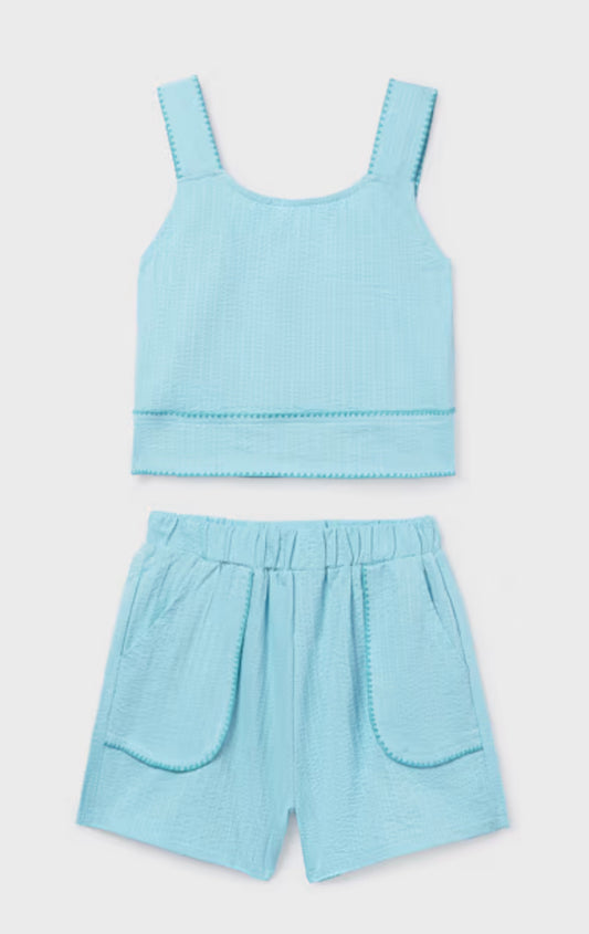 Aqua Shorts and Top Set