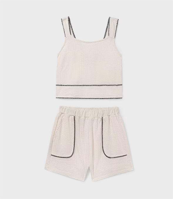 Bone Shorts and Top Set