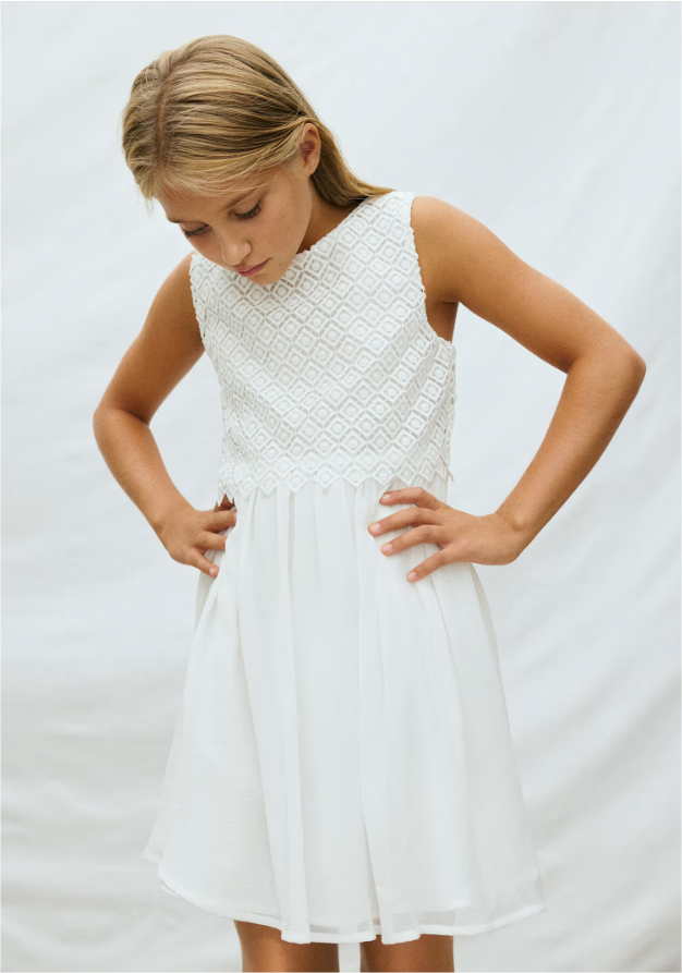 White Guipur Dress