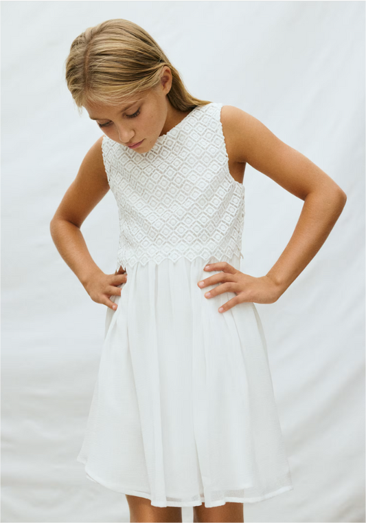 White Guipur Dress