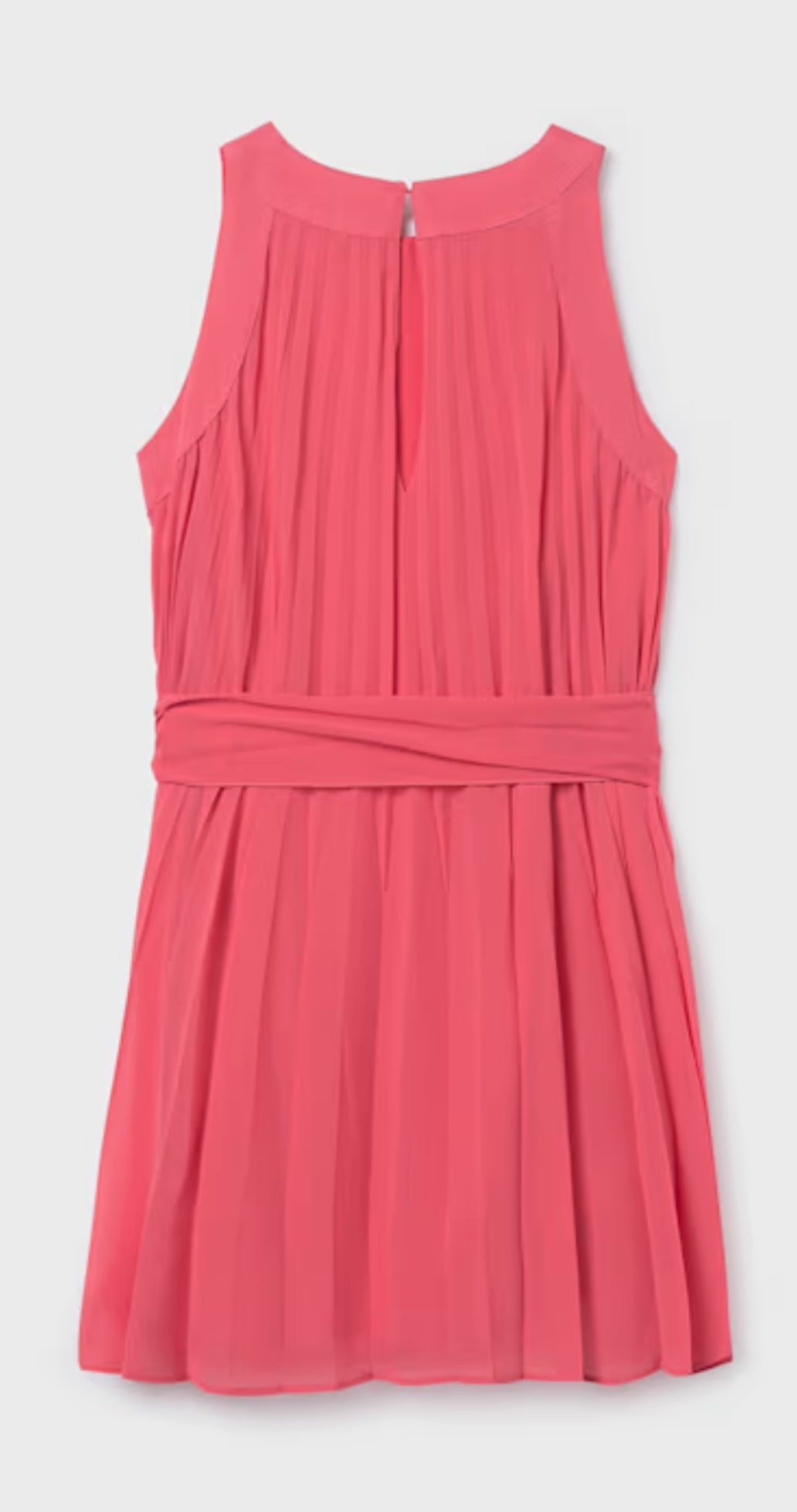 Coral Pleated Dress