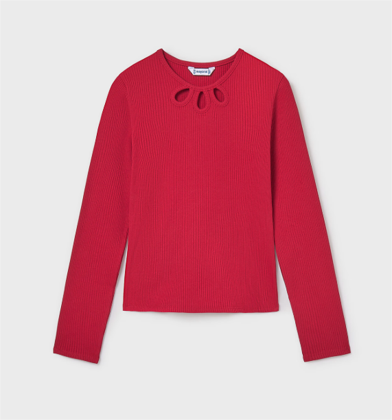 Red L/S Ribbed Shirt